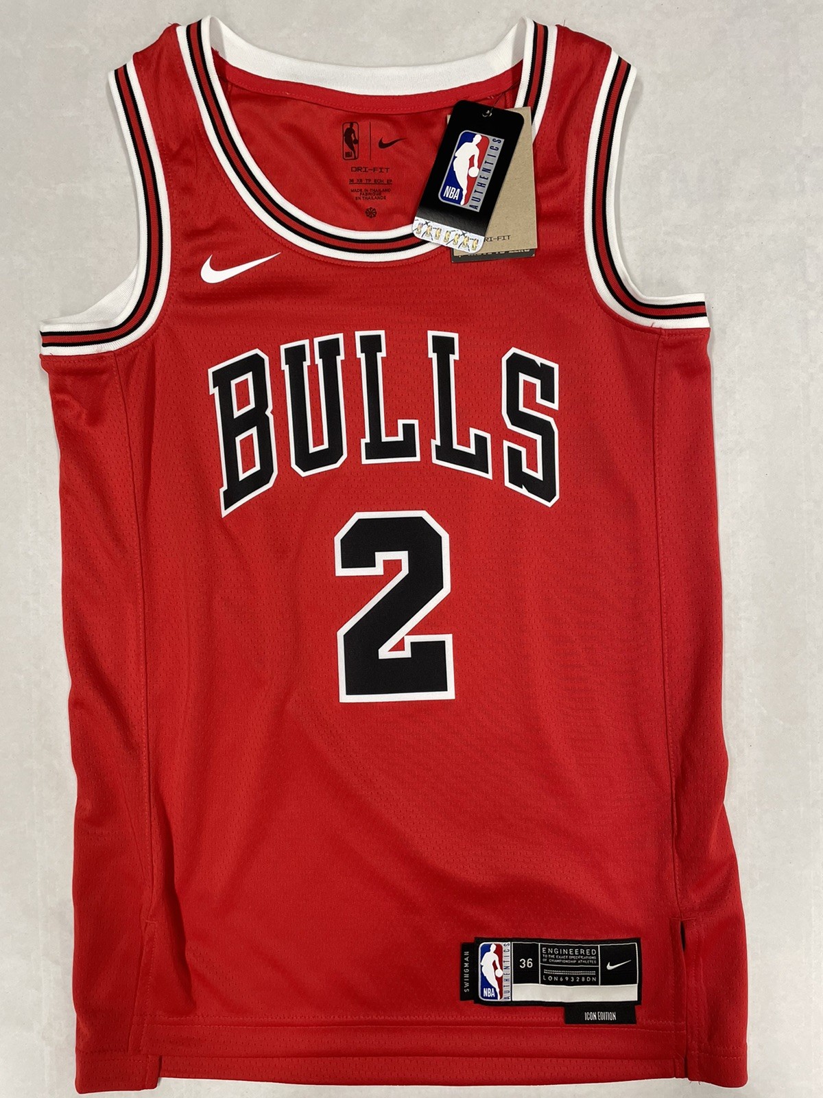 Maillot NBA Chicago Bulls Lonzo Ball n°2 en textile respirant premium