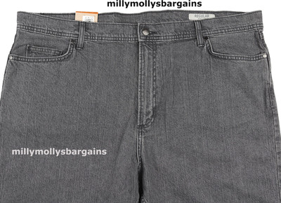 M&S Herren Marks & Spencer Grau Regular Jeans Größe 36 Bein 33 zz