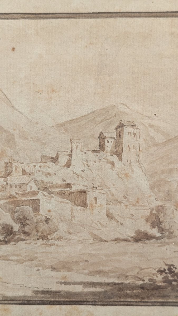 Drawing ink and wash - Village de La Garde dans le Var - 18th century