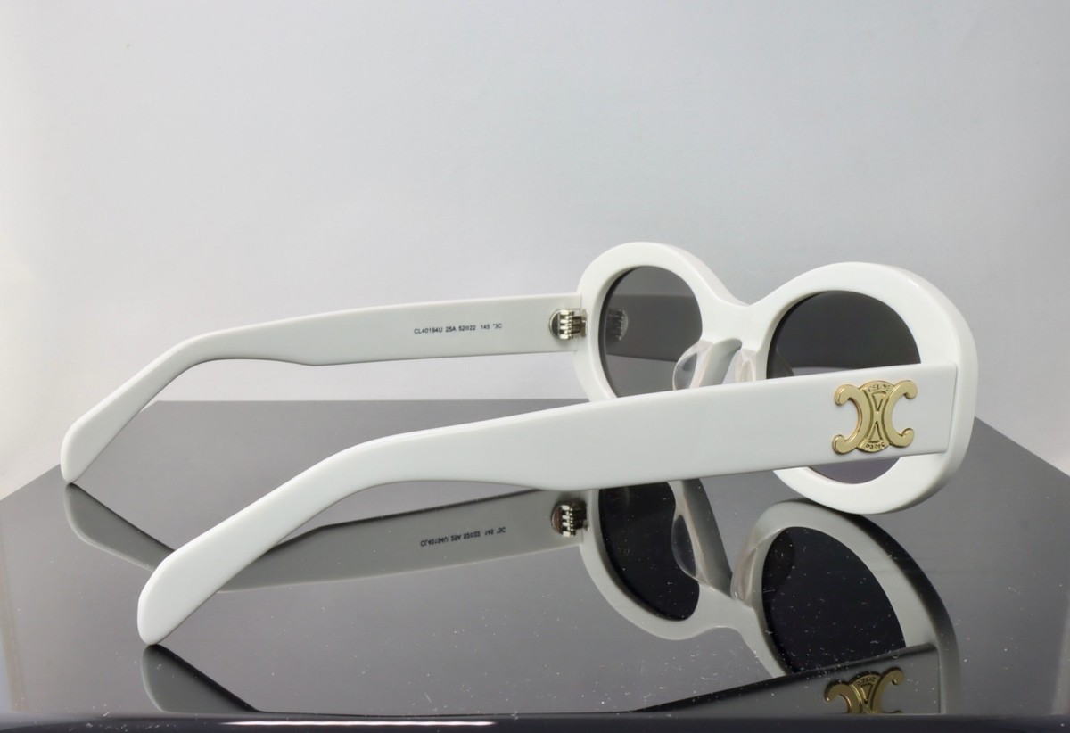 Celine CL40194U 25A White Frame / Grey Lens Oval Oversized 