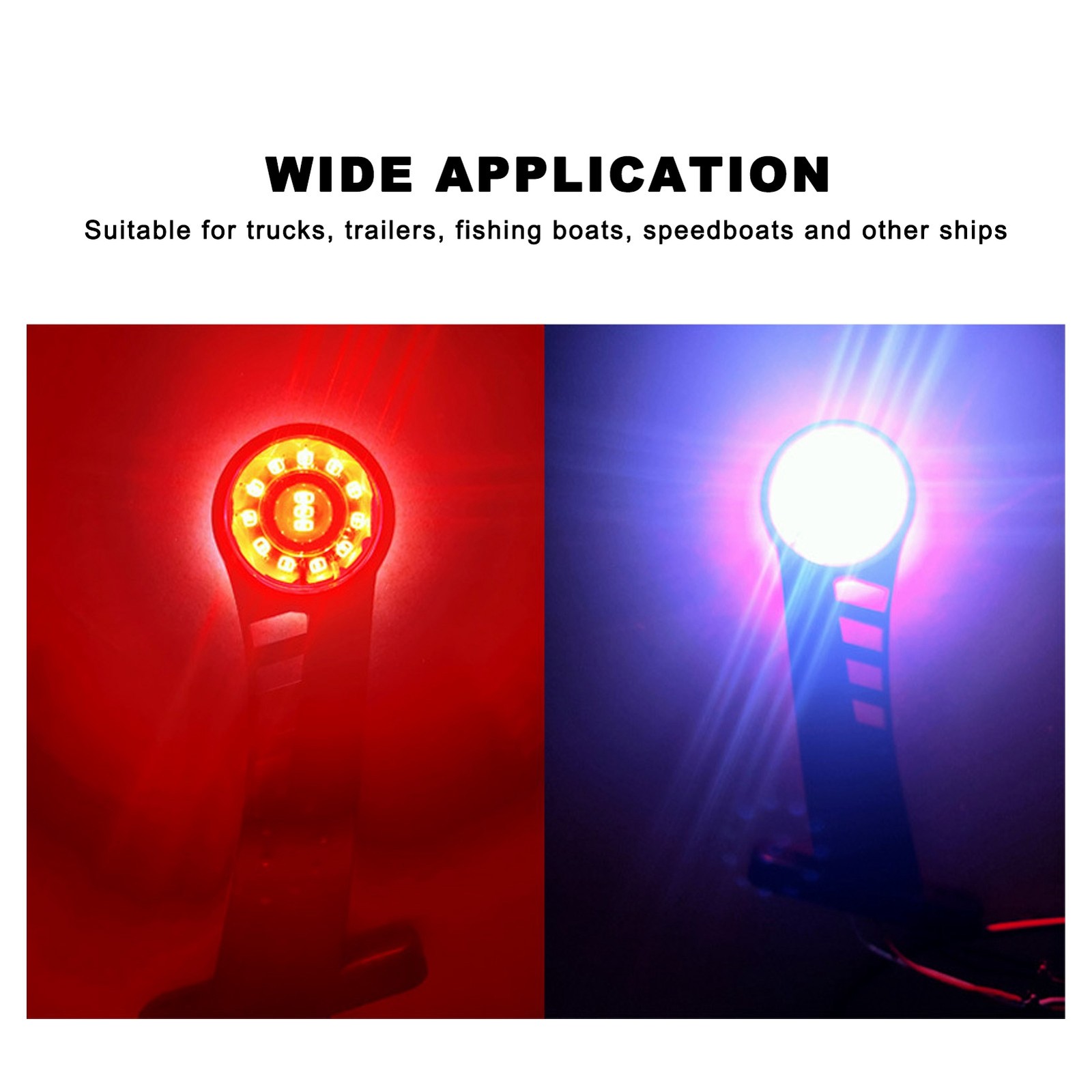 2PCS Dual Color 28LED Truck Side Marker Lamp High Brightness For Truck Trailer R