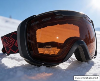 F2 Skibrille Allround Alpinski und Snowboard, Rahmenfarbe Schwarz