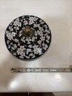 Vintage Black & White Chinese Cloisonne Enamel Lidded Bowl w/Flower And Dragon — photo 8