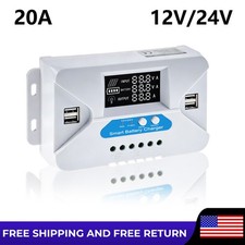 20A Solar Panel Battery Charge Controller 12V...