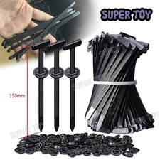 150mm Long Universal Cable Tie Buckle+Heavy Duty Self-Locking Zip Ties 100pcs