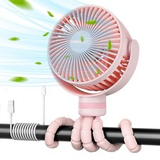 Portable Stroller Fan, 8000Mah, 27H Ultra-Long Battery Life, Detachable 4 Speed