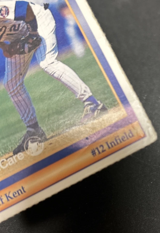 Tarjeta de béisbol 1994 PruCare New York Mets Jeff Kent #12 mal arrugada O/C Foto 4 de 4