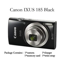 Canon IXUS 185 Digital Camera W/SD Card Charger Battery English Language Tested