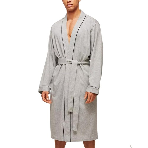 HOLOVE Lightweight Cotton Bathrobe For Mens with Long Sleeve Knit Kimono Robe... - Picture 1 of 6