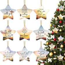 9 Pcs Christian Christmas Ornaments Star Shaped Bible Verse Religious Christmas
