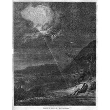 FINE ART Jacobs Dream by Rembrandt - Antique Print 1854