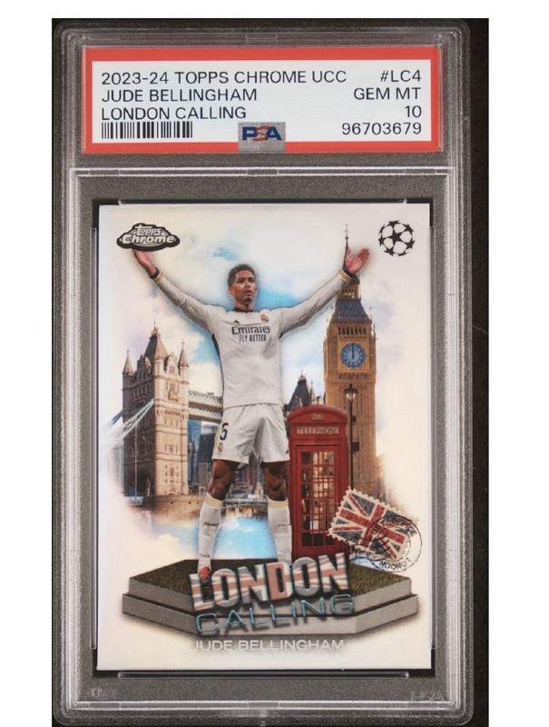 2023-24 Topps Chrome UCC Jude Bellingham London Calling PSA 10