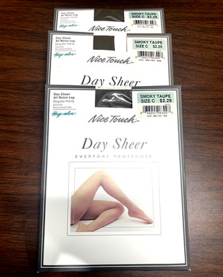 Nice Touch Panty Hose Sears Size C (3) Pairs Smoky Taupe Day Sheer Made in USA