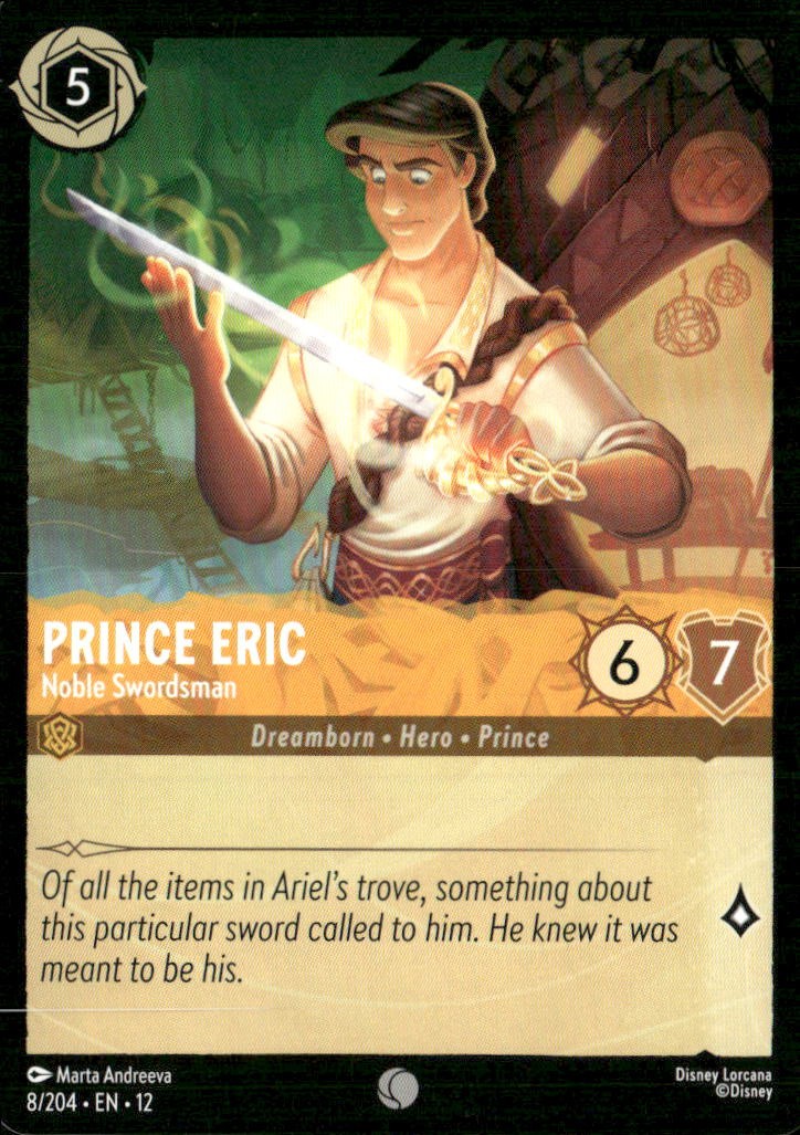 Prince Eric - Noble Swordsman 8/204 Common Wilds Unknown Lorcana Near Mint