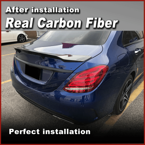 Passt für Mercedes W205 C200 C300 C63 AMG 2015-2021 Carbon Heckspoiler Hecklippe - Picture 3 of 11