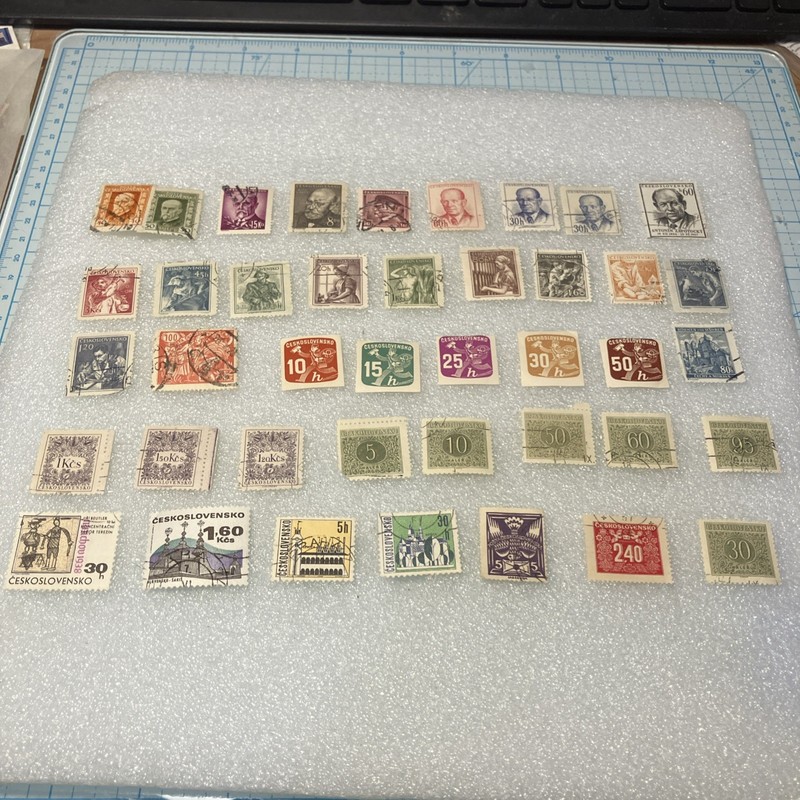 40 USED Small Czechoslovakia/CZ Stamps Lot, 1935-1975. Some are RARE. $1 Ships