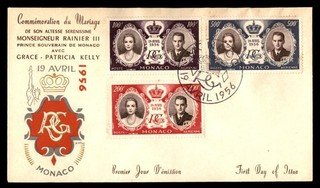 Mayfairstamps Monaco FDC 1956 Grace Kelly and Rainier III marriage commemoration