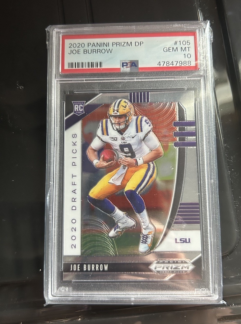 2020 Panini Prizm Draft Picks Joe Burrow #105 PSA 10 LSU Tigers Rookie (RC)