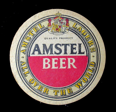 Vintage Amstel Beer Coaster Mat Netherlands