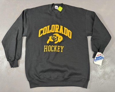 Colorado Buffaloes Sweatshirt Mens XL Black NCAA Hockey Jerzees Crewneck