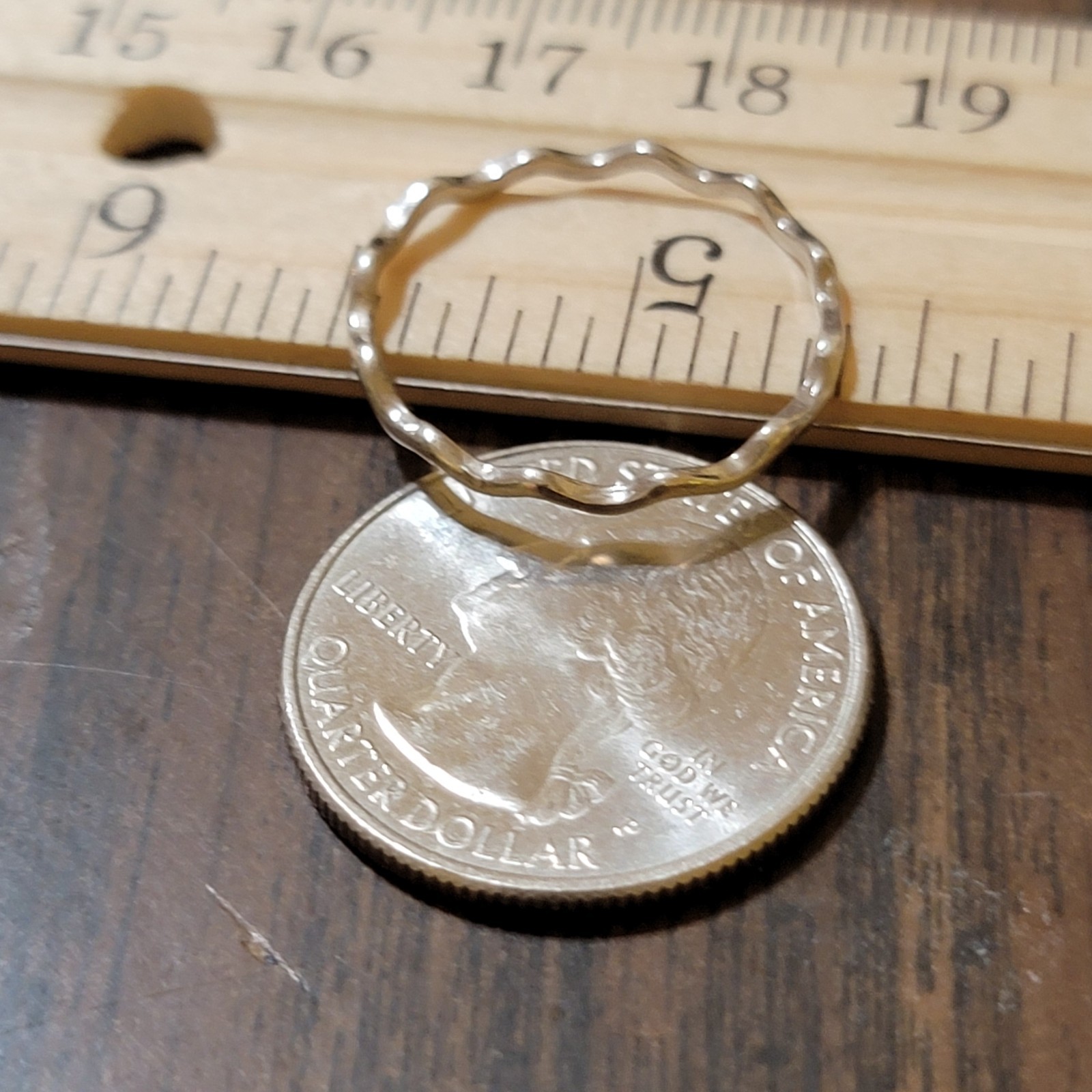 Sterling Silver Small Tiny Wave Ring, Stackable R… - image 8