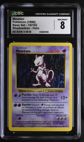 Mewtwo (Shadowless) graded CGC 8 for sale on eBay