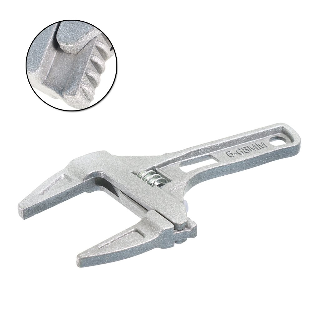 6-68mm Wide Adjustable Large Spanner Wrench Hand Nut Opening Pipe Tool Jaw