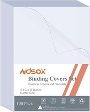 Ndsox 100 Pack Clear Binding Covers 8 Mil Polycover Report Cover Sheets 8-1/2 x