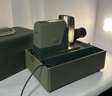 Vintage Argus 300 Slide Projector w/ Case 4 Lens Tested Working 1950s-60s