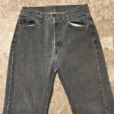 Vintage Levis 501 Jeans Mens Fits 29x30 fits 28x29 Black USA 90s Faded Distres