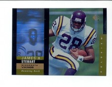 1995 Upper Deck SP JAMES STEWART Minnesota Vikings Holoview Insert Rookie Card. rookie card picture