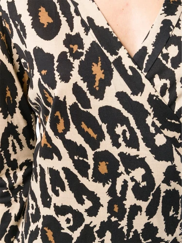 2 $498 DVF Diane von Furstenberg JEANNE Leopard CAT SAND Silk Jersey Wrap Dress - Picture 7 of 15
