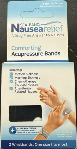 Sea-Band Anti-Nausea Acupressure Wristband Motion & Morning Sickness BLACK pair