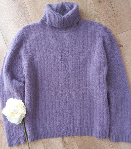 Women Ann Taylor Turtleneck Lilac Cashmere XL