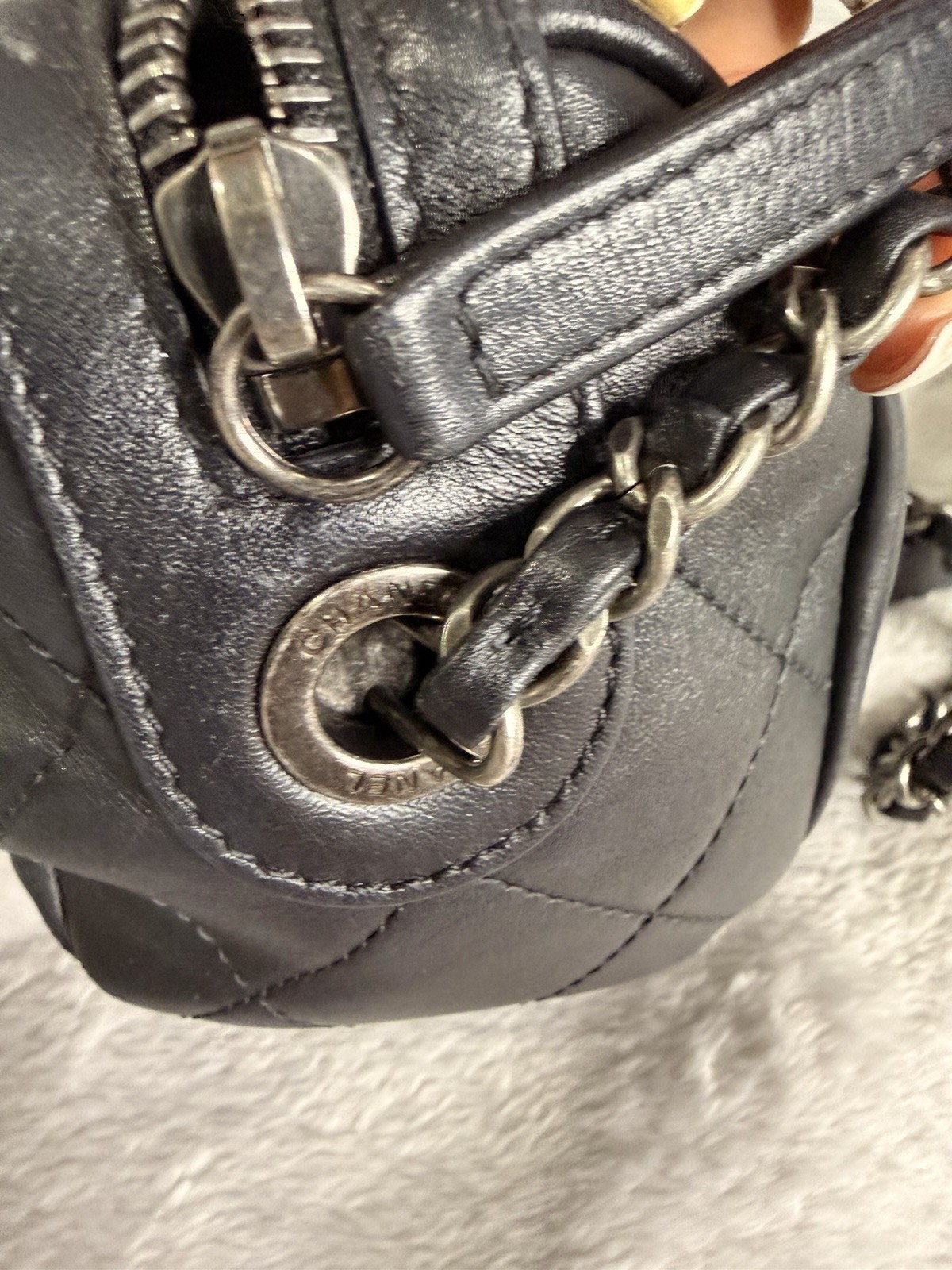chanel Calfskin 20s Signature bowling bag thumbnail 9
