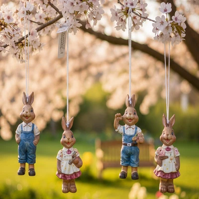 Osterhasen Figuren Aufhängehasen 24 Stück Hänger Baumschmuck  Deko Frühling - Bild 1 von 4
