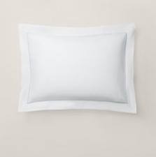 Taies d'oreiller standard Ralph Lauren RL percale 125 $ bleu ciel pâle coton biologique