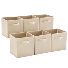 Fabric Cloth Storage Bins,Foldable Storage Cubes Organizer Baskets with Dual ...