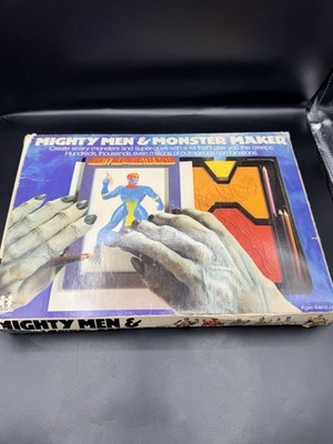Vintage 1978 Tomy Mighty Men & Monster Maker Set Parts Lot Box Most There Plates