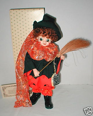 Brinn's 13'' CALENDER CLOWN doll - month OCTOBER  Porcelite MIB