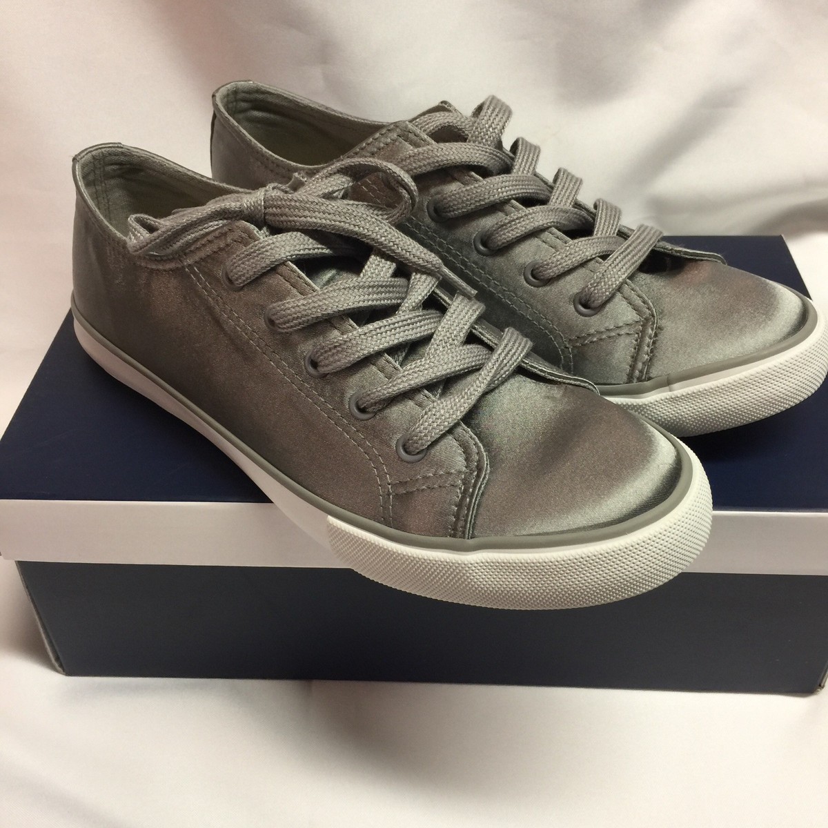 Kaari Blue Womens Sneakers Size 7M Gray Satin Samantha | eBay