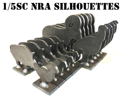 1/4'' 22LR 20pc 1/5sc NRA/IHMSA Small Bore Metallic Silhouette Knockover Targets