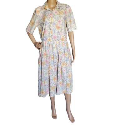open lace back dress 20s Garden Party Dress Vintage Pastel Floral Print Silk Chiffon Xs VFG
