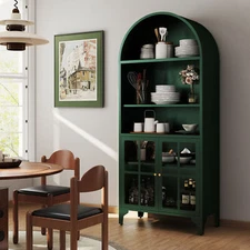 5-Tier Arched Cabinet Arch Bookshelf Pantry Display Storage Cabinets Cupboard 