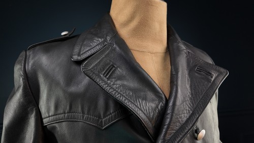 Vintage WW2-Style Reproduction German Kriegsmarine Pea Coat Leather Jacket “M” - Picture 10 of 15