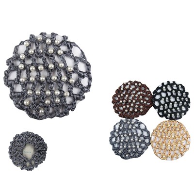 Usa 6pcs Beads Bun Cover Snood Skating Hair Net Ballet Dance