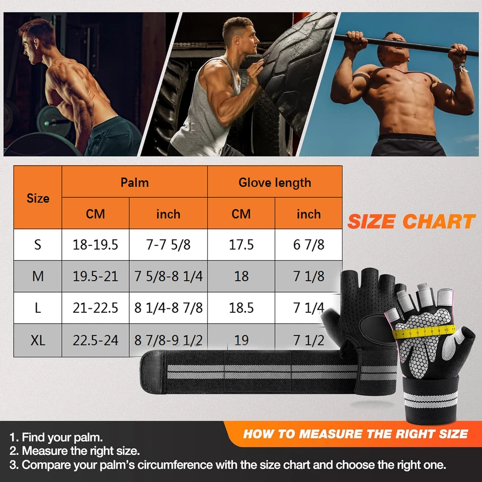 WEIGHT LIFTING WORKOUT GYM GLOVES BODYBUILDING FITNESS CYCLING CROSSFIT TRAINING - image 2 of 4