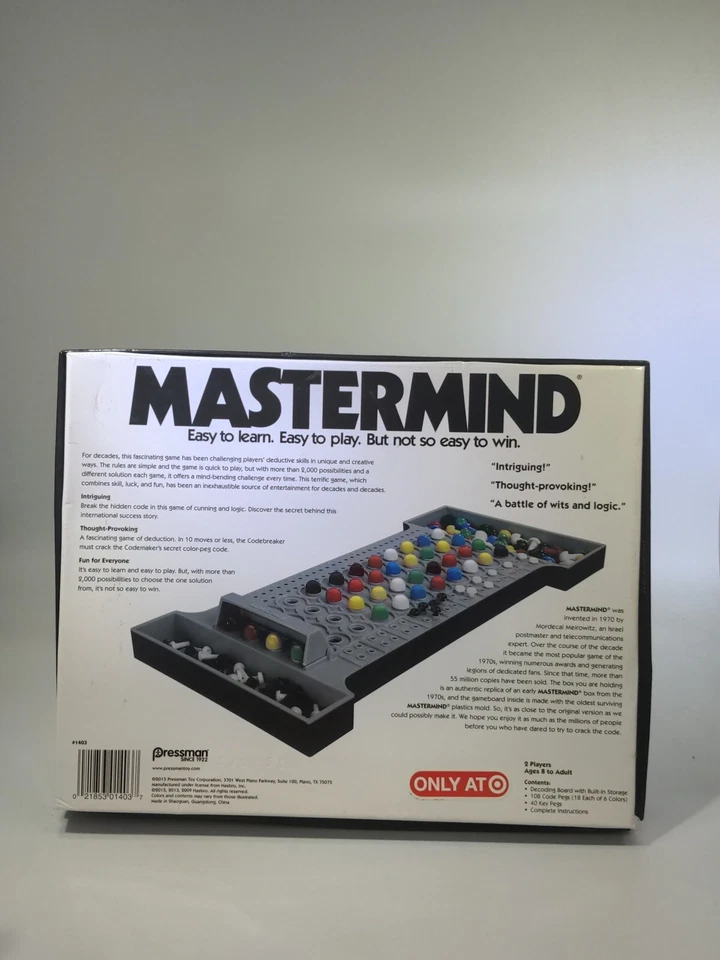  Retro Mastermind Game Pressman 2015 "Crack The Code" Used *Missing Key Pegs #ML - Image 3 of 4