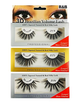 R&B 2 PAIRS 3D Faux Mink SUPER LONGER Brazilian Volume False Eyelashes 