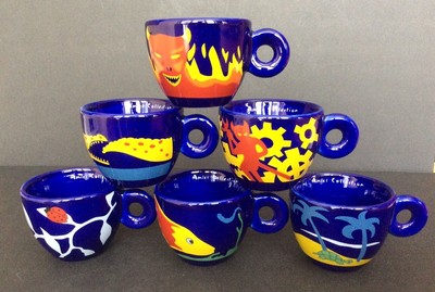 Illy Amici Tassen Collection 1994  Trazzine  Luca Trazzi Set Sammlerzustand